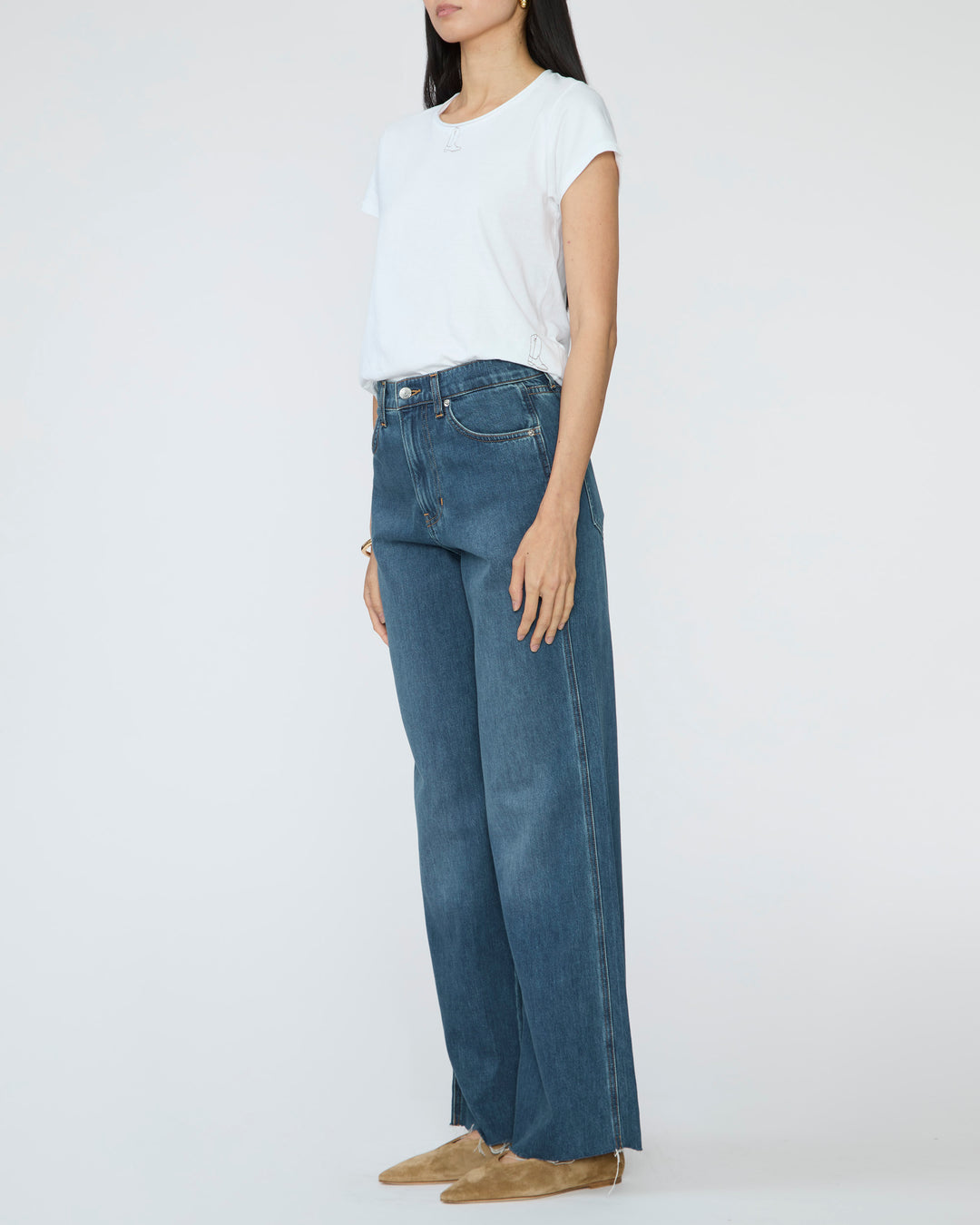 CATHERINEGEE Embroidered Cotton T-Shirt in Boot