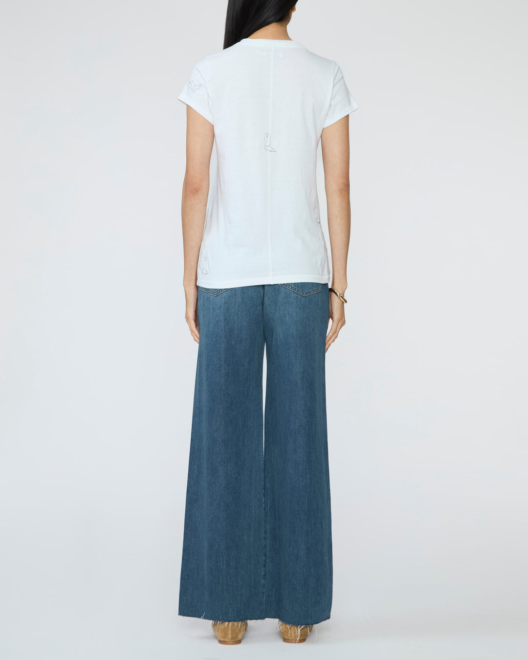 CATHERINEGEE Embroidered Cotton T-Shirt in Boot