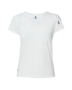 Embroidered Cotton T-Shirt in Anchor