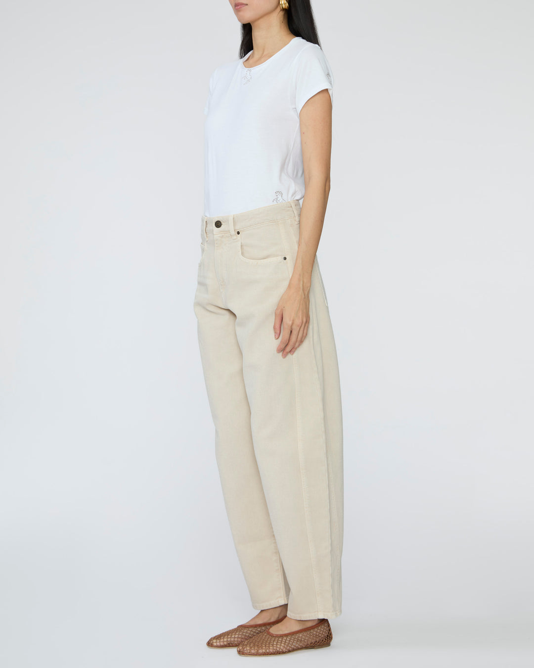 CATHERINEGEE Embroidered Cotton T-Shirt in Horse