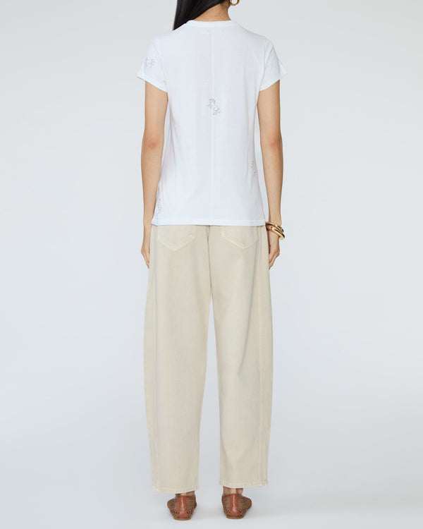 CATHERINEGEE Embroidered Cotton T-Shirt in Horse