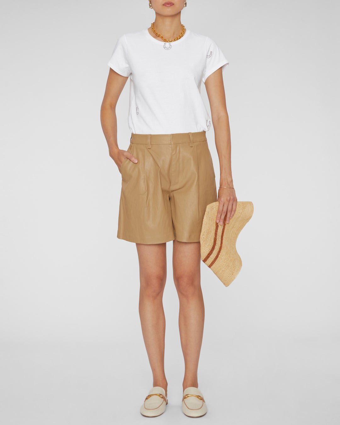 CATHERINEGEE Embroidered Cotton T-Shirt in Horseshoe