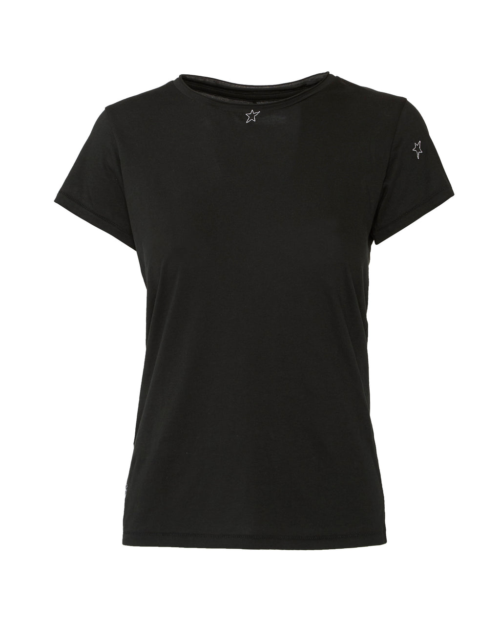 CATHERINE GEE Embroidered Cotton T-Shirt in Black Star