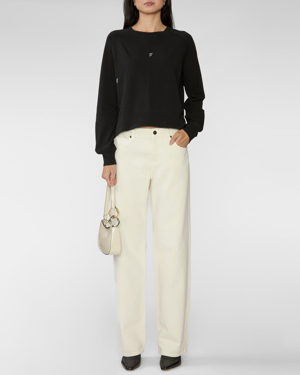 CATHERINE GEE Embroidered Star Sweatshirt in Black