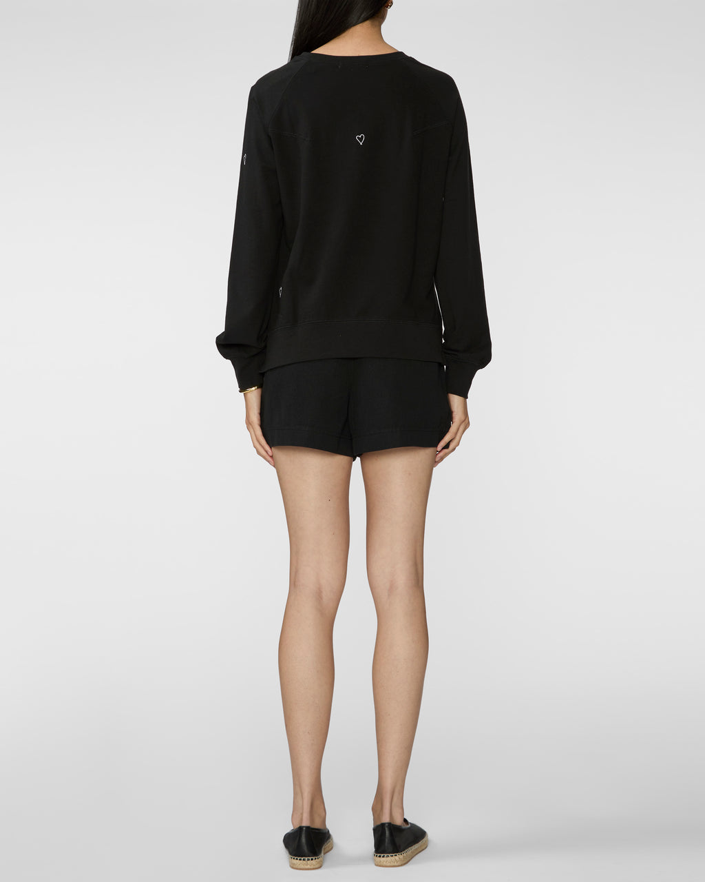 CATHERINE GEE Embroidered Heart Sweatshirt in Black