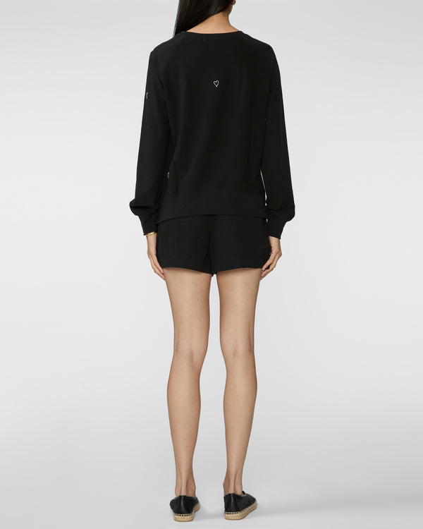CATHERINE GEE Embroidered Heart Sweatshirt in Black