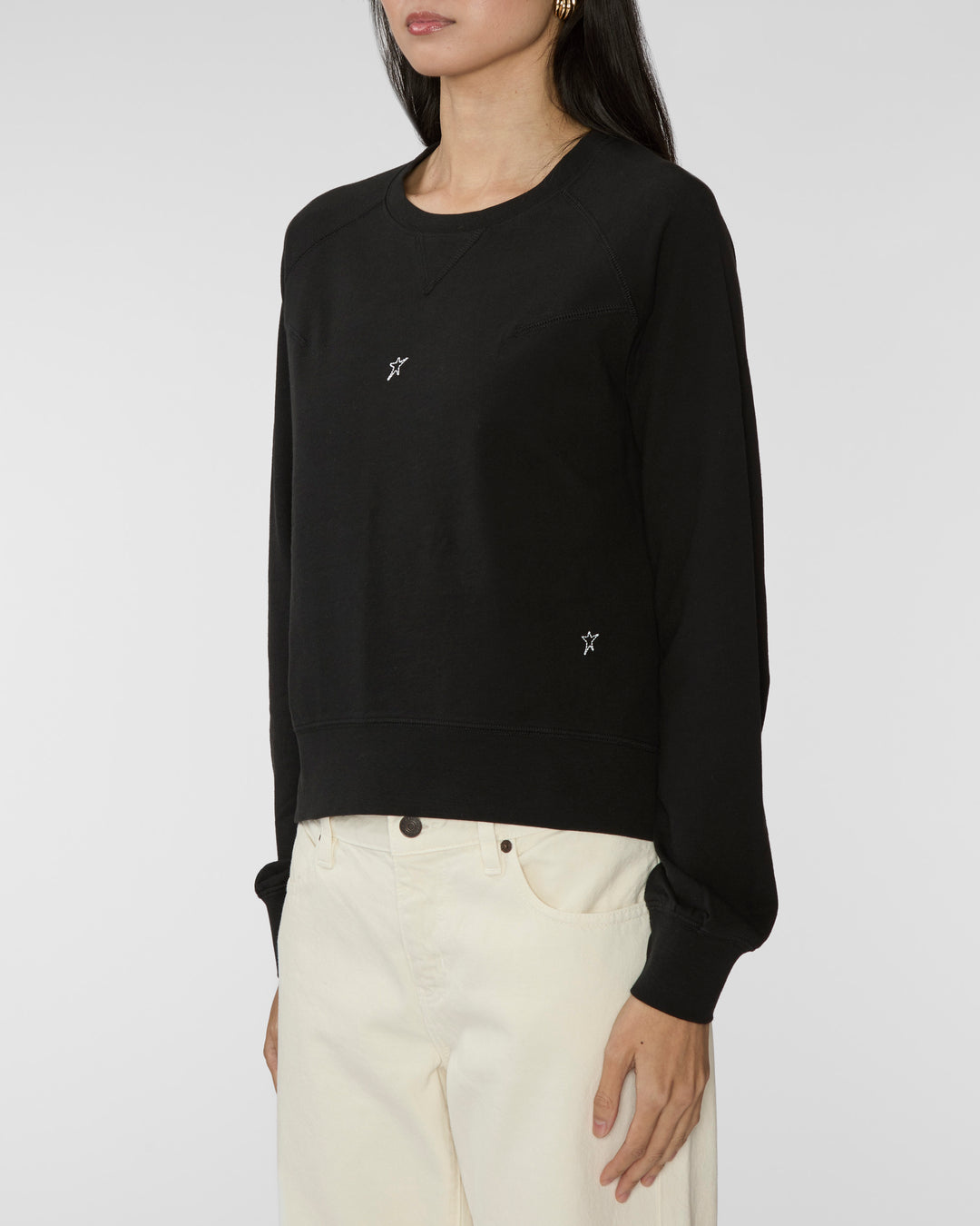 CATHERINE GEE Embroidered Star Sweatshirt in Black