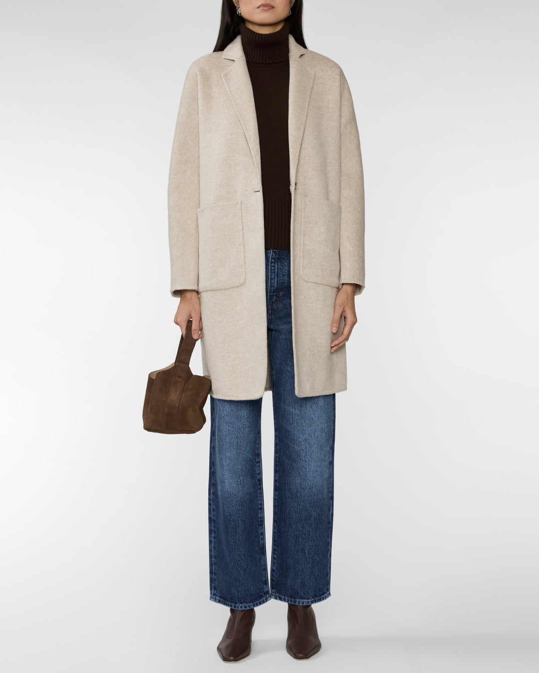 RAILS Everest Oversized Coat in Oat Herringbone