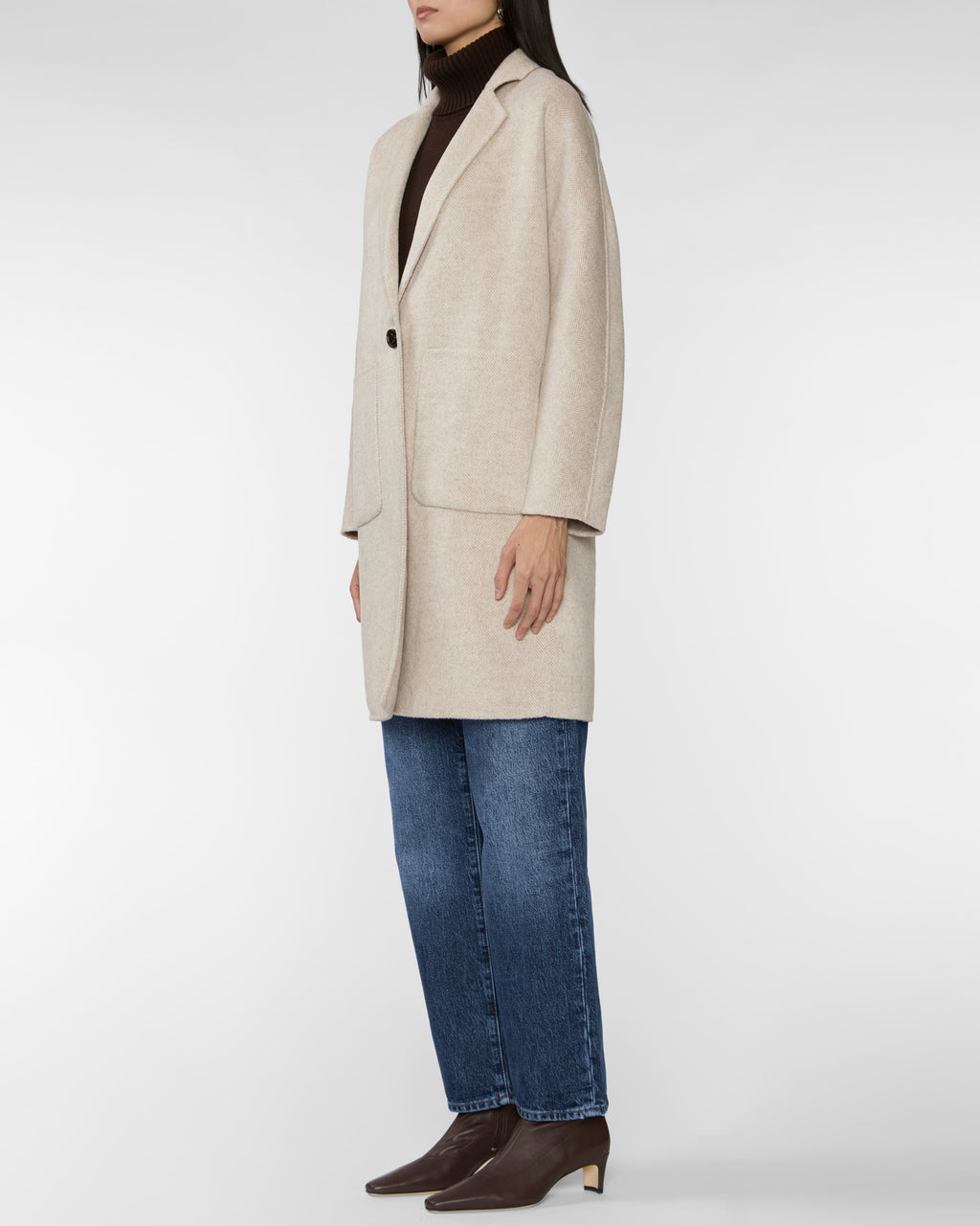 RAILS Everest Oversized Coat in Oat Herringbone