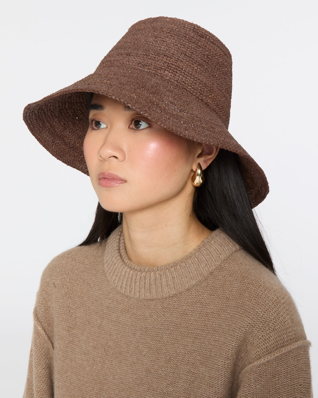 JANESSA LEONE Felix Hat in Dark Earth