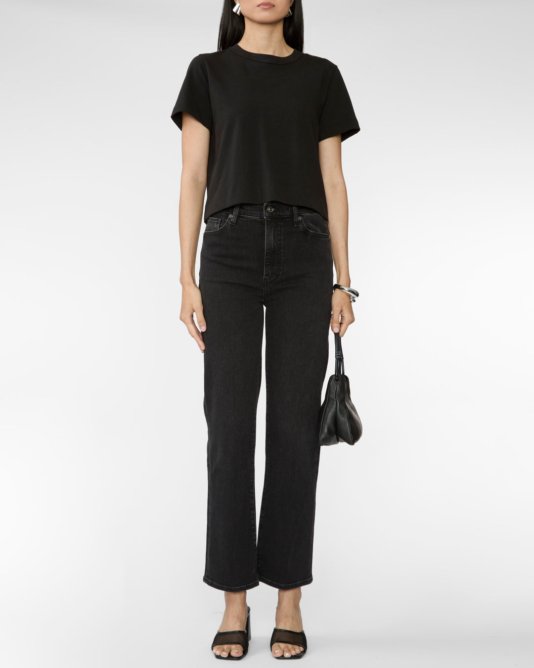FRAME The Boxy Tee in Black