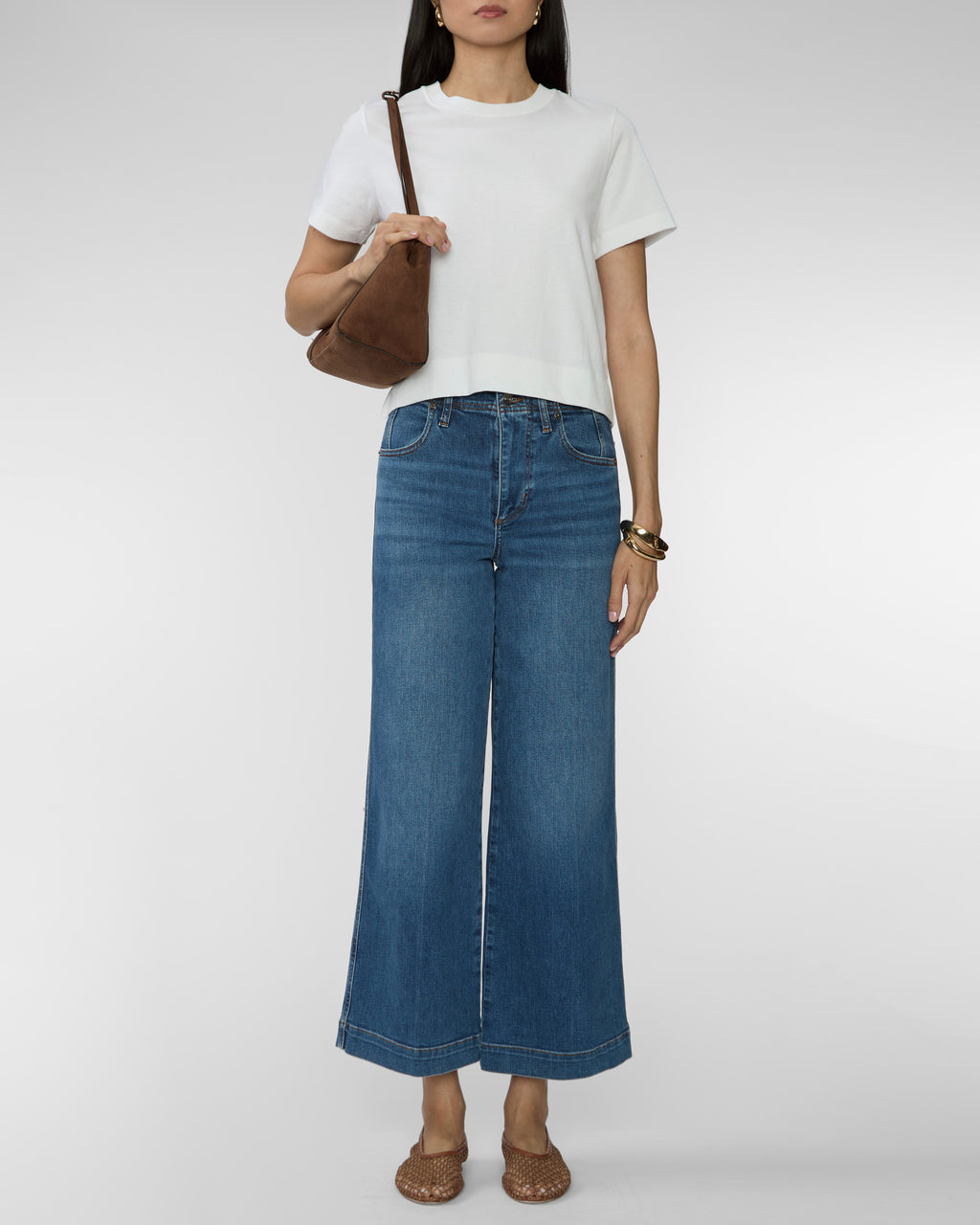 FRAME The Seamed Wide Leg Trouser Crop