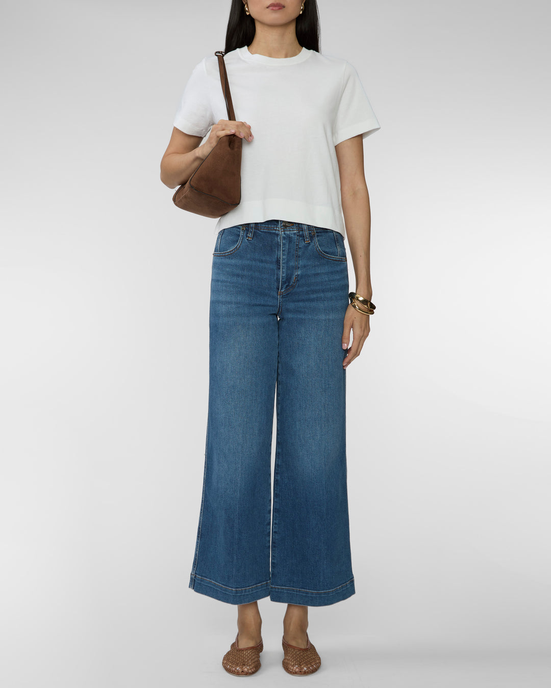 FRAME The Seamed Wide Leg Trouser Crop