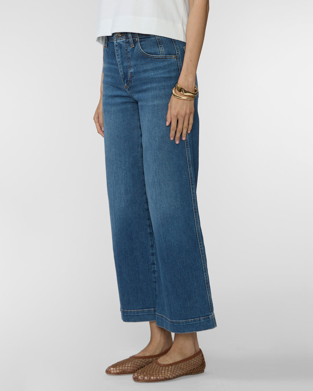 FRAME The Seamed Wide Leg Trouser Crop