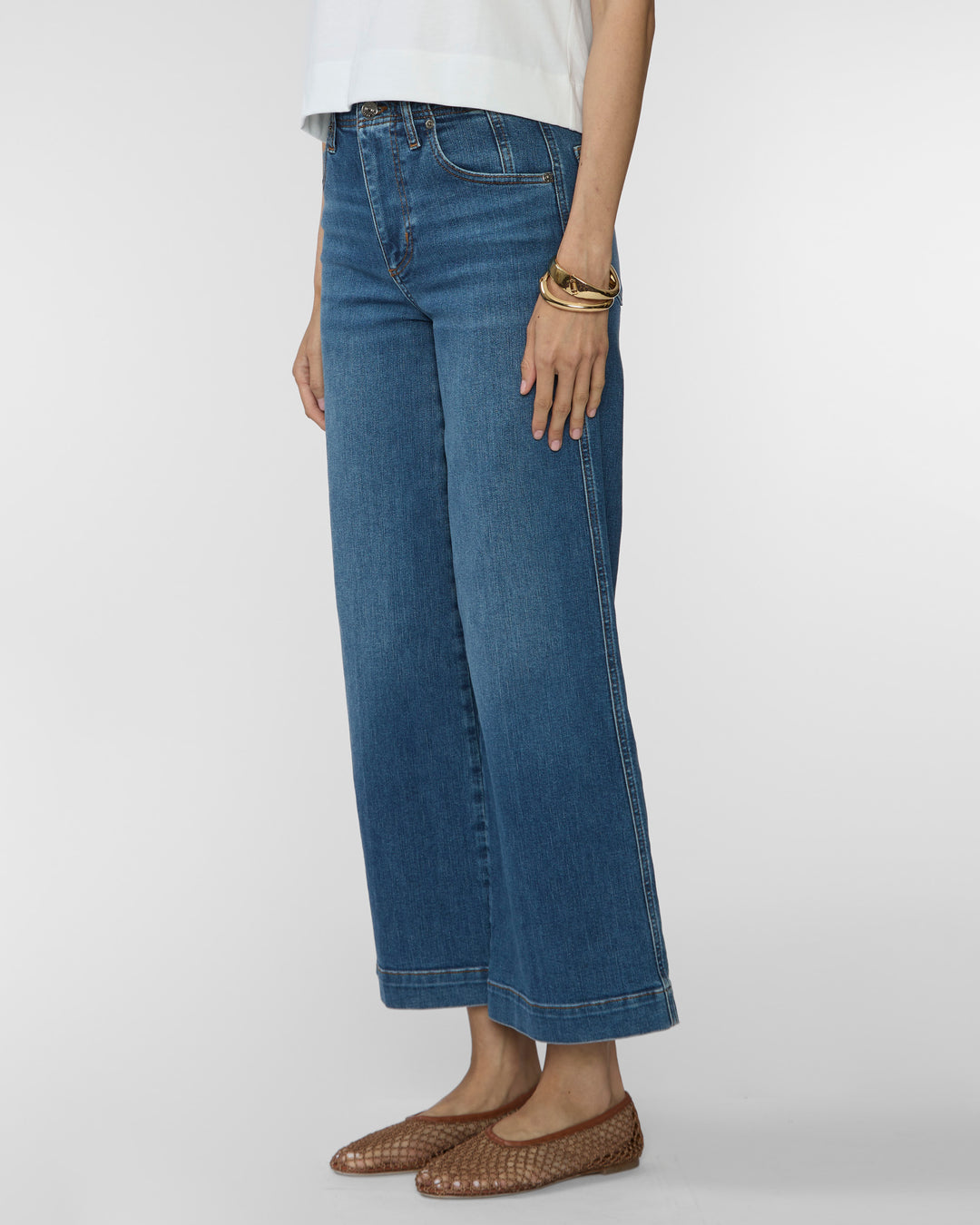 FRAME The Seamed Wide Leg Trouser Crop