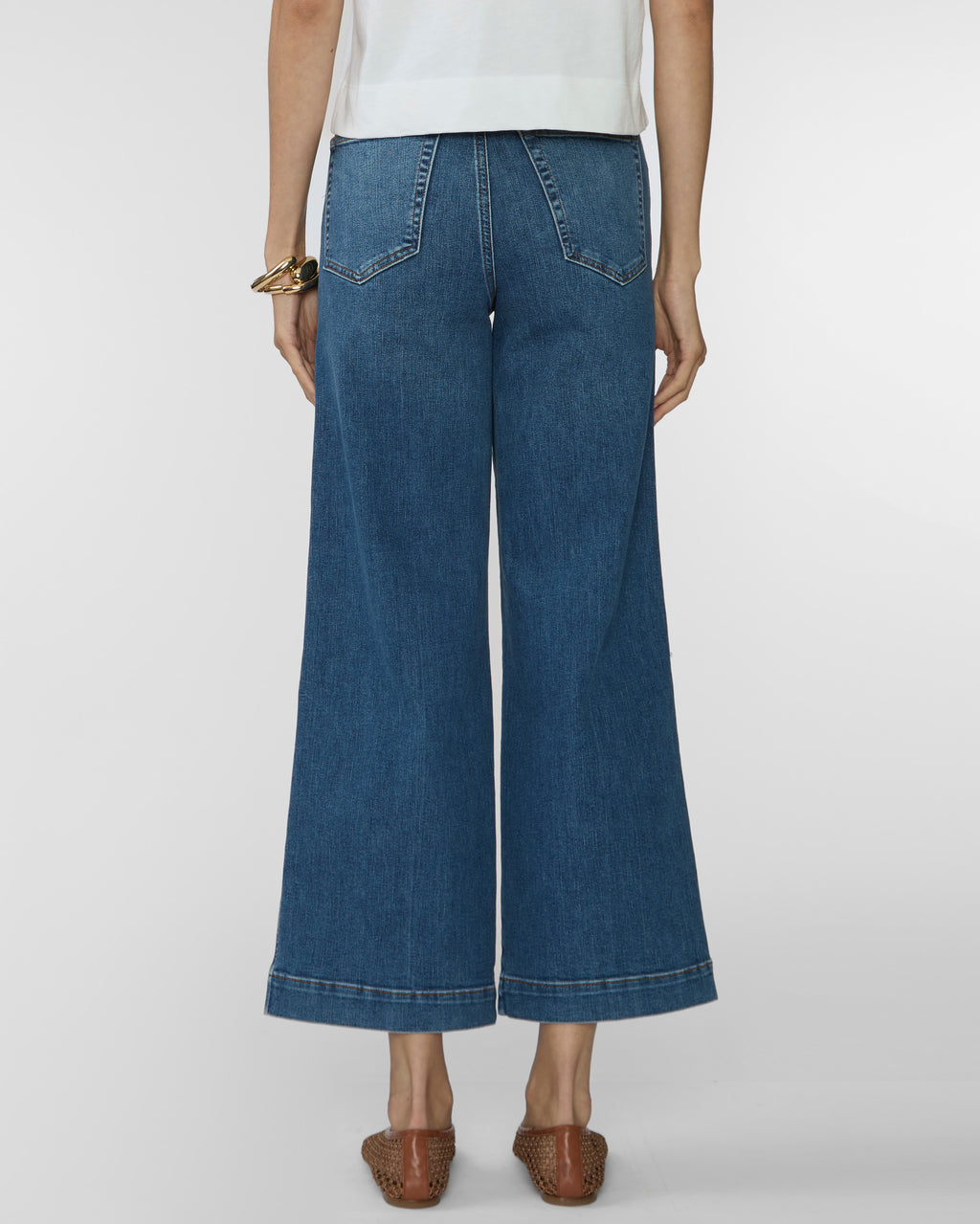 FRAME The Seamed Wide Leg Trouser Crop