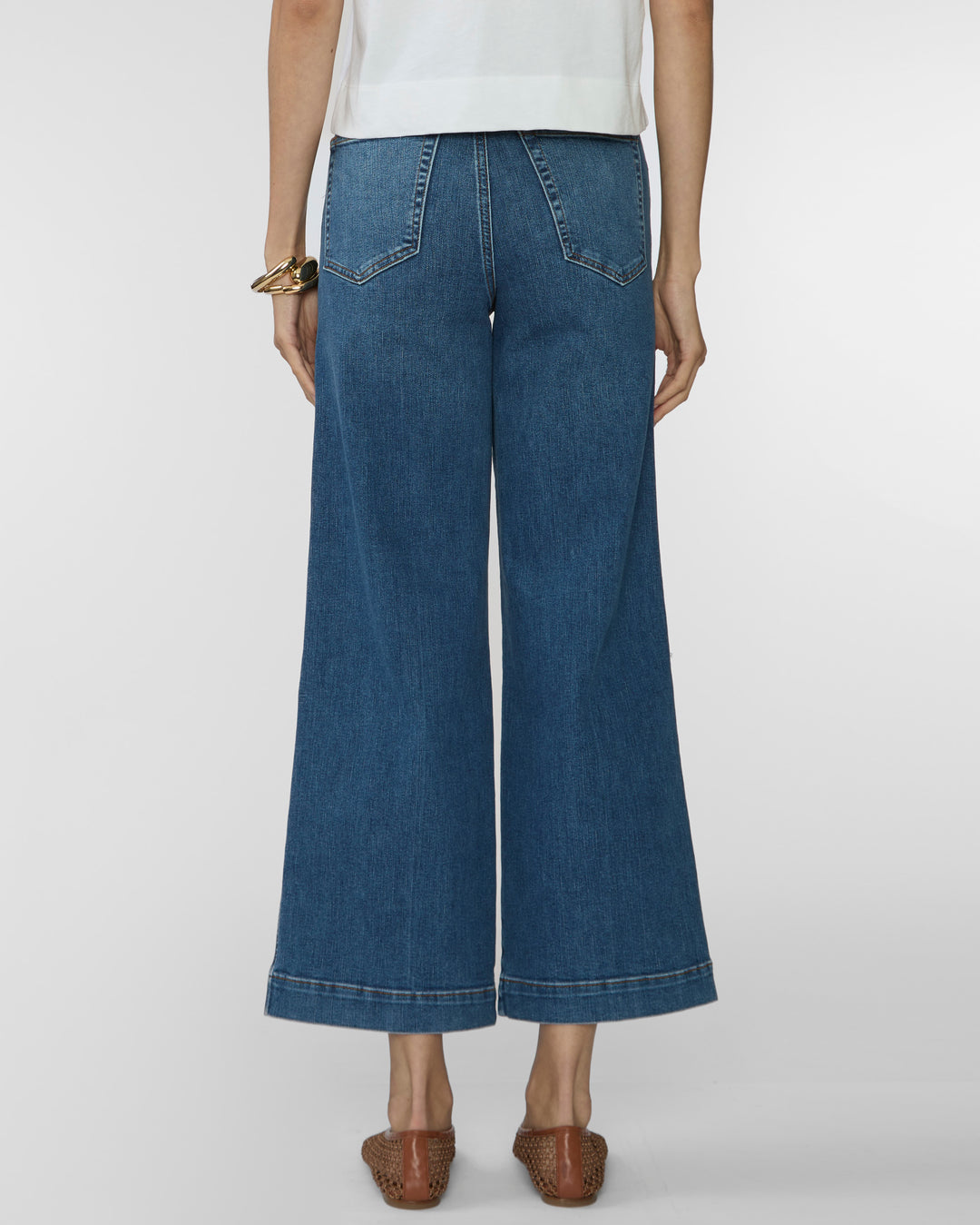 FRAME The Seamed Wide Leg Trouser Crop