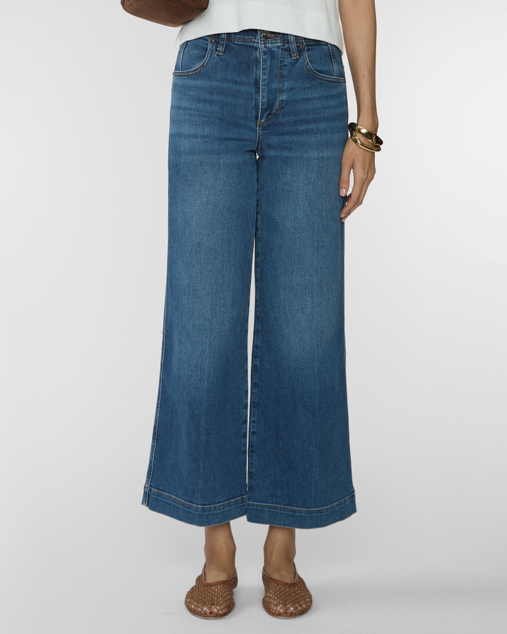 FRAME The Seamed Wide Leg Trouser Crop