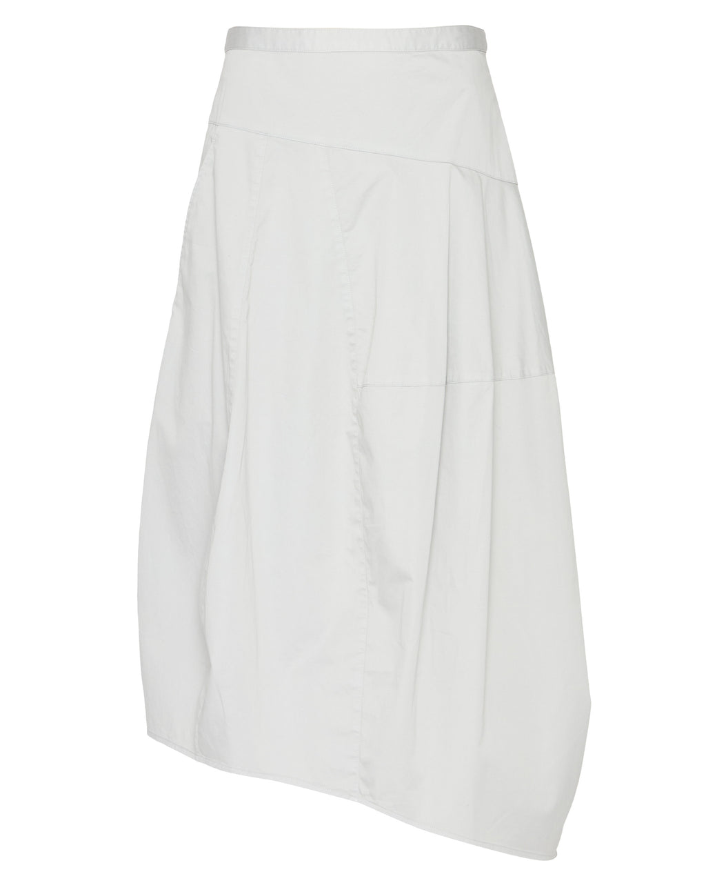 Garment Dyed Silky Cotton Asymmetrical Balloon Skirt