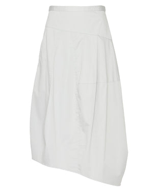 Garment Dyed Silky Cotton Asymmetrical Balloon Skirt