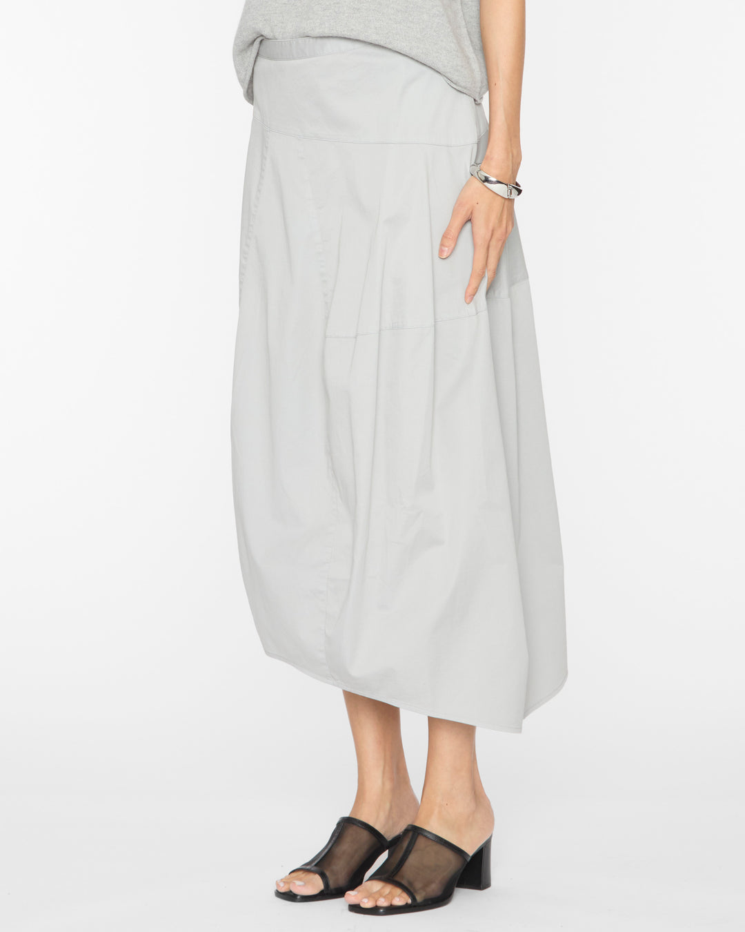 TIBI Garment Dyed Silky Cotton Asymmetrical Balloon Skirt