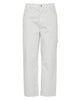 Garment Dyed Silky Cotton Cropped Slouchy Cargo Jeans