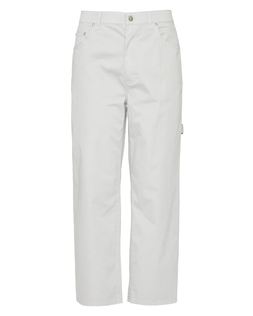 Garment Dyed Silky Cotton Cropped Slouchy Cargo Jeans