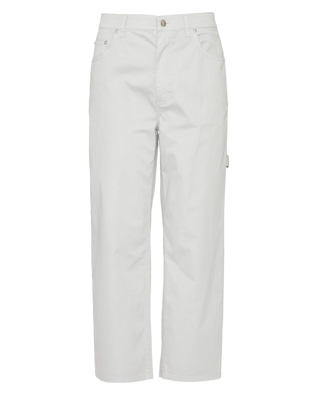 Garment Dyed Silky Cotton Cropped Slouchy Cargo Jeans