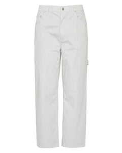 Garment Dyed Silky Cotton Cropped Slouchy Cargo Jeans