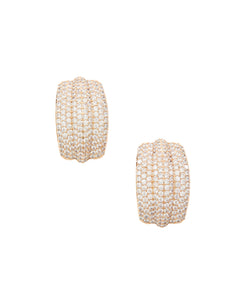 Gold Crystal Ridged Earrings