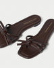 Hadley Leather Bow Flat Sandal