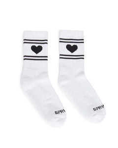 Heart Logo Crew Socks in White