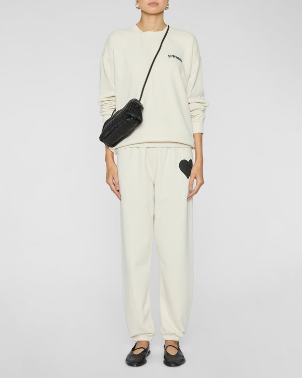 SPRWMN Heart Sweatpants in Vintage White