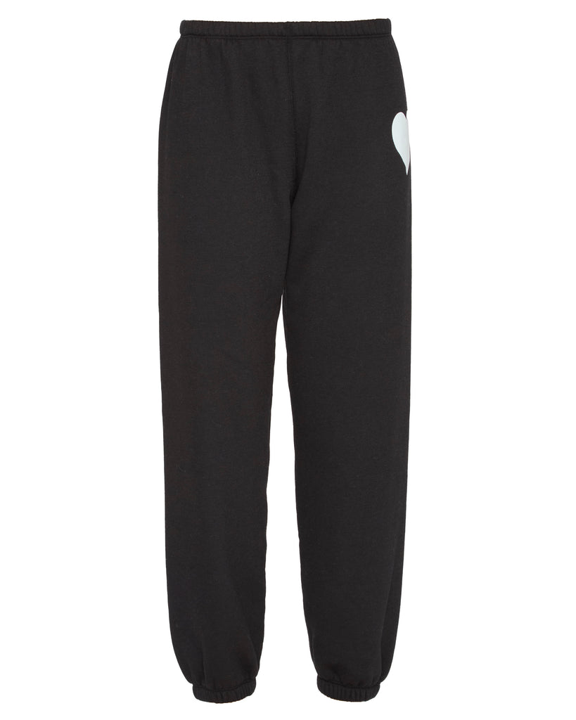 Heart Sweatpants in Black/White