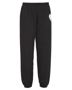Heart Sweatpants in Black/White