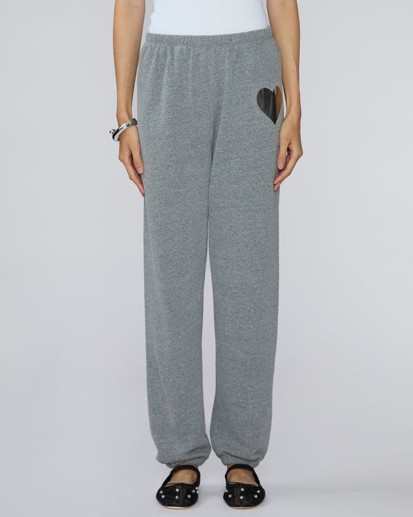 SPRWMN Heart Logo Sweatpants in Dark Heather Grey