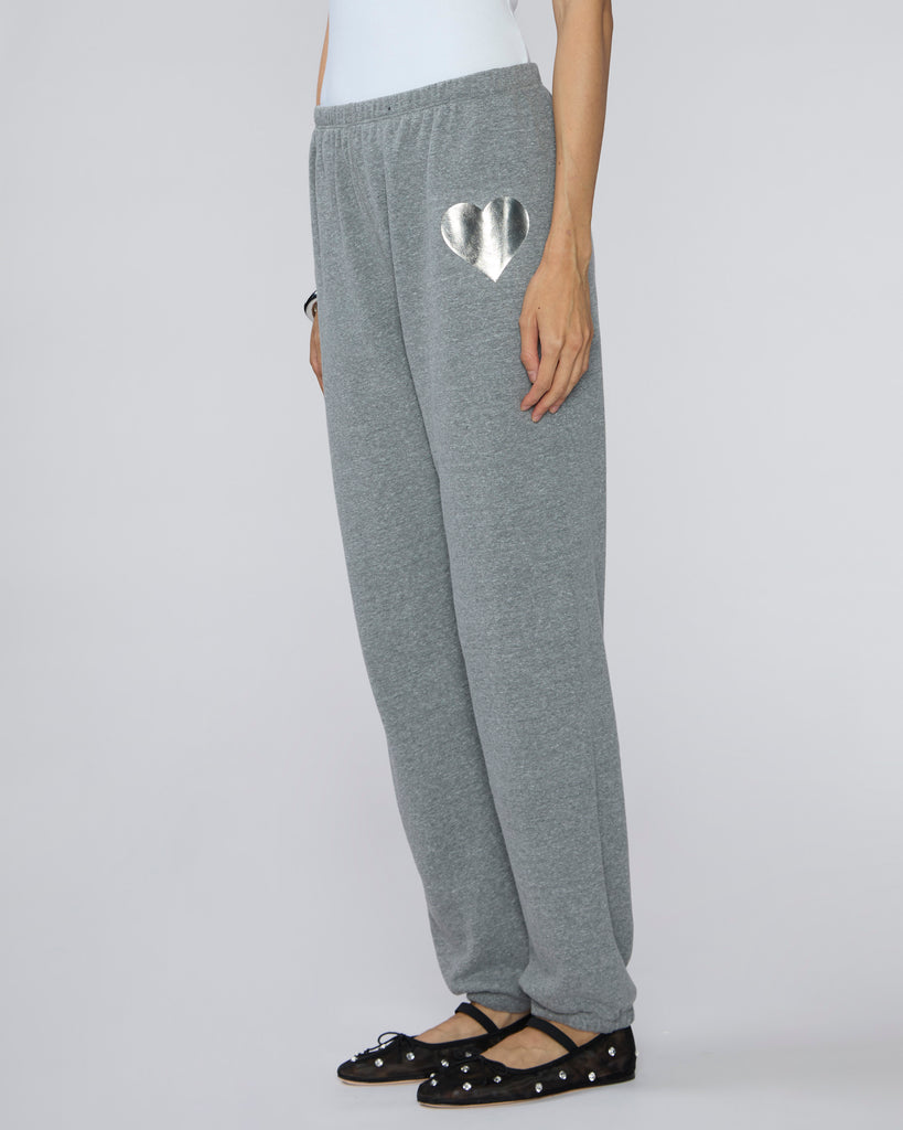 SPRWMN Heart Logo Sweatpants in Dark Heather Grey