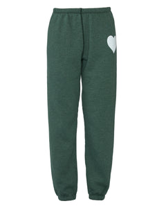 Heart Sweatpants in Sage