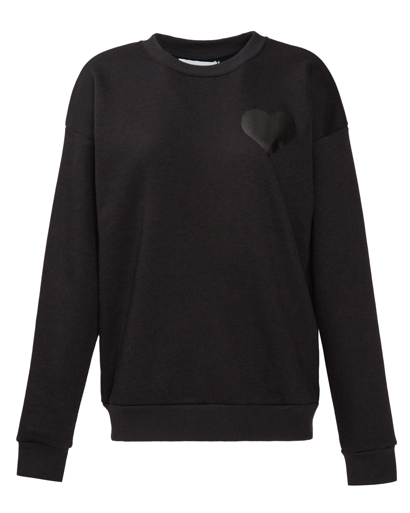 SPRWMN Heart Sweatshirt in Black/Black