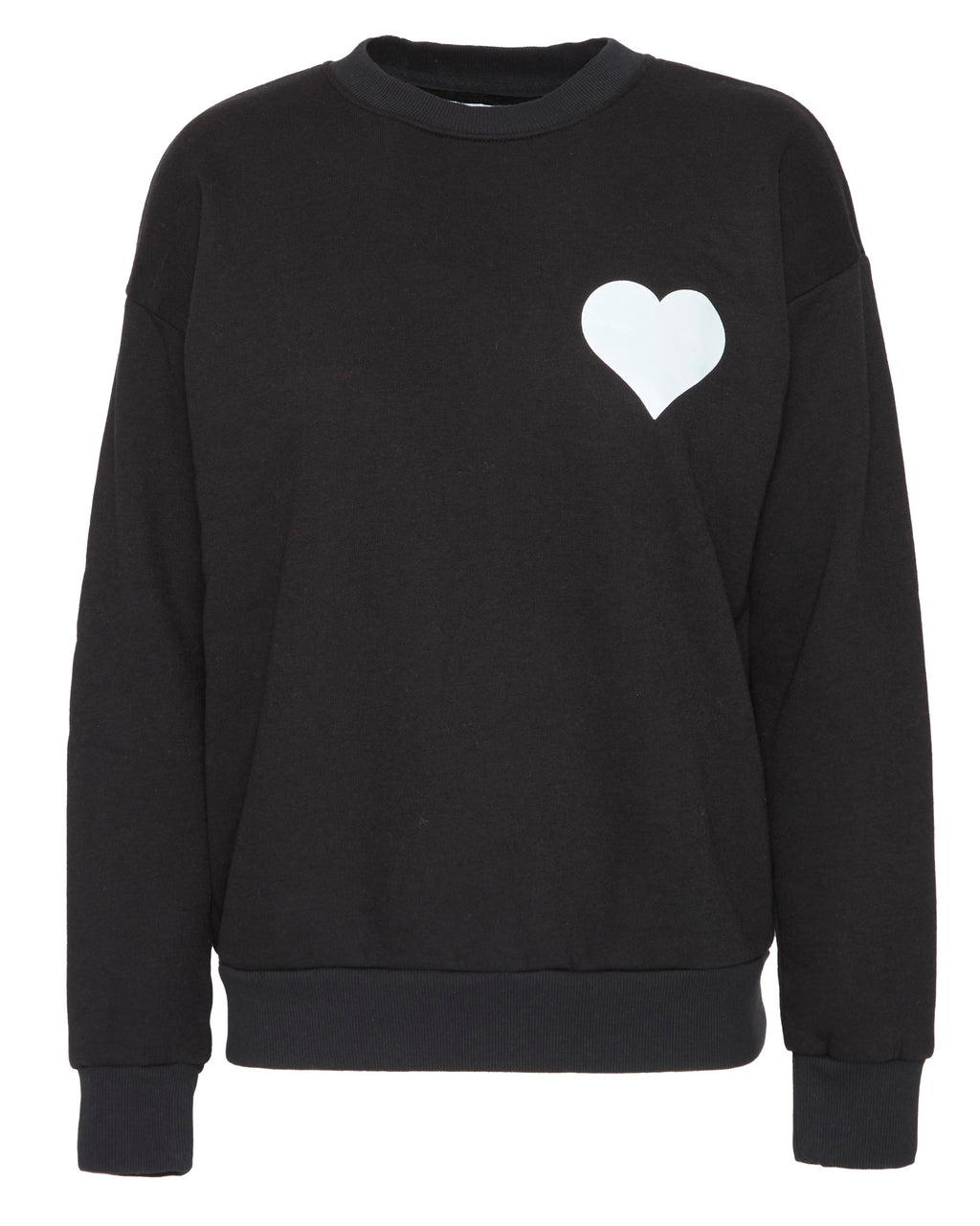 SPRWMN Heart Sweatshirt in Black/White