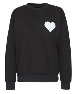 Heart Sweatshirt in Black/White