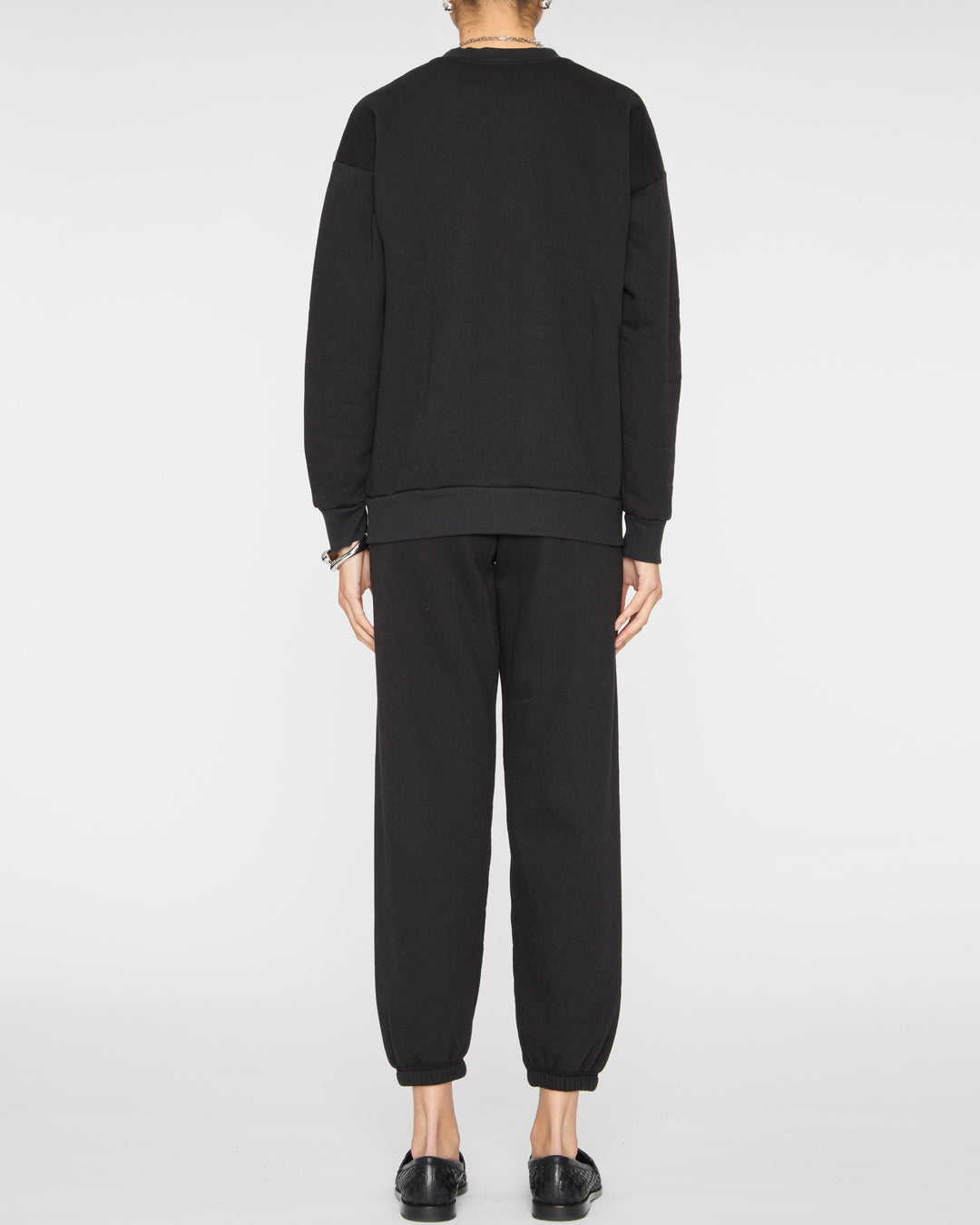 SPRWMN Heart Sweatshirt in Black/White