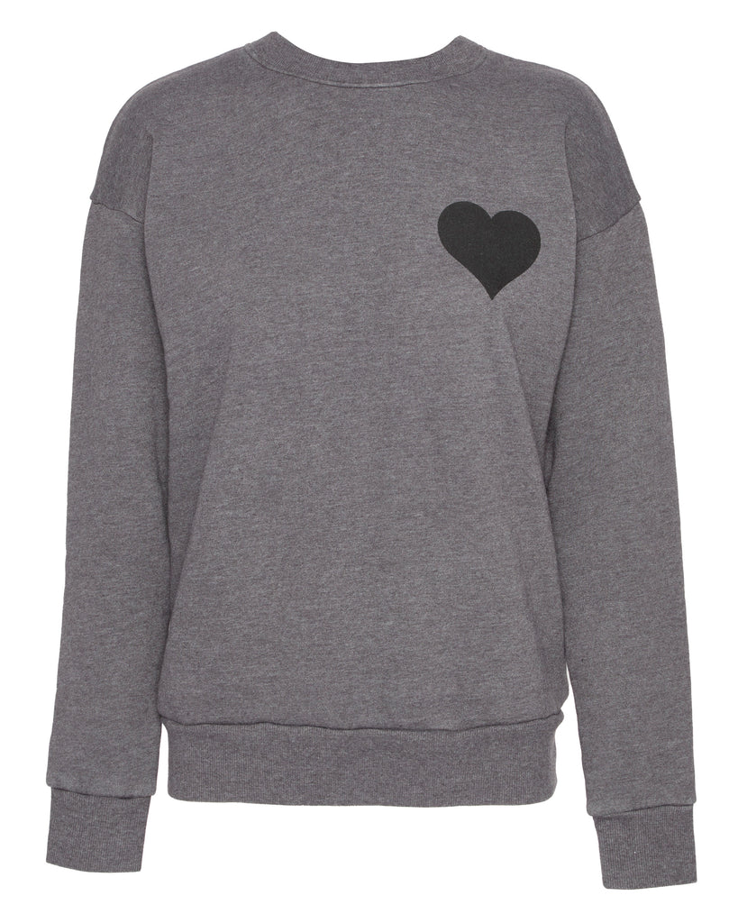 SPRWMN Heart Sweatshirt in Charcoal