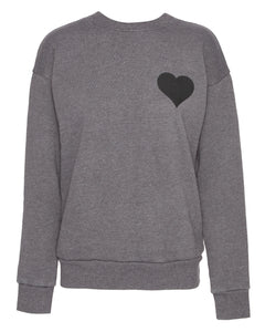 Heart Sweatshirt in Charcoal