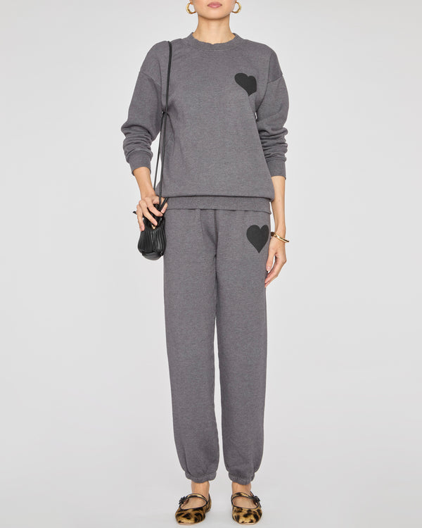 SPRWMN Heart Sweatshirt in Charcoal