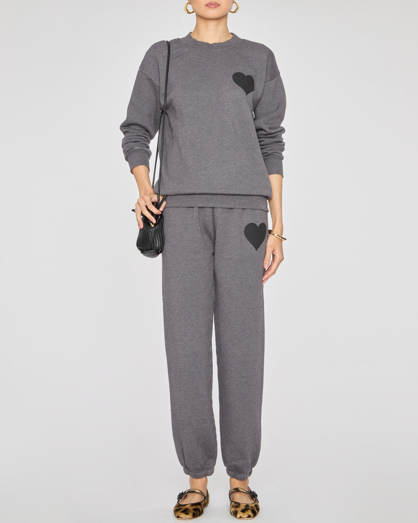 SPRWMN Heart Sweatshirt in Charcoal