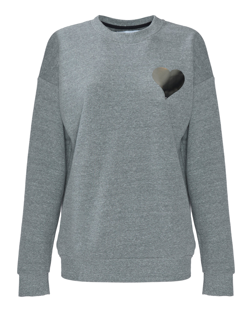 SPRWMN Heart Logo Sweatshirt in Dark Heather Grey