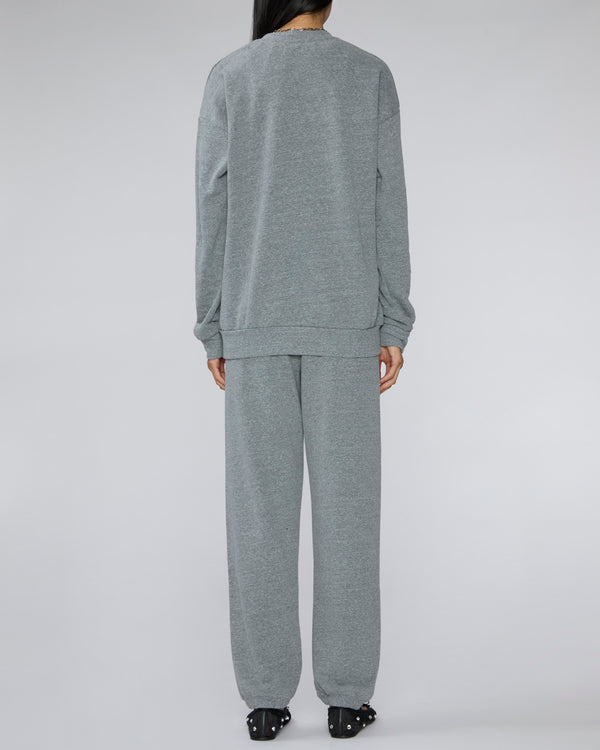 SPRWMN Heart Logo Sweatshirt in Dark Heather Grey