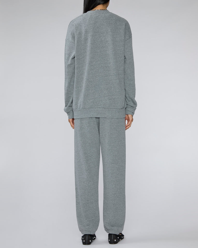 SPRWMN Heart Logo Sweatshirt in Dark Heather Grey