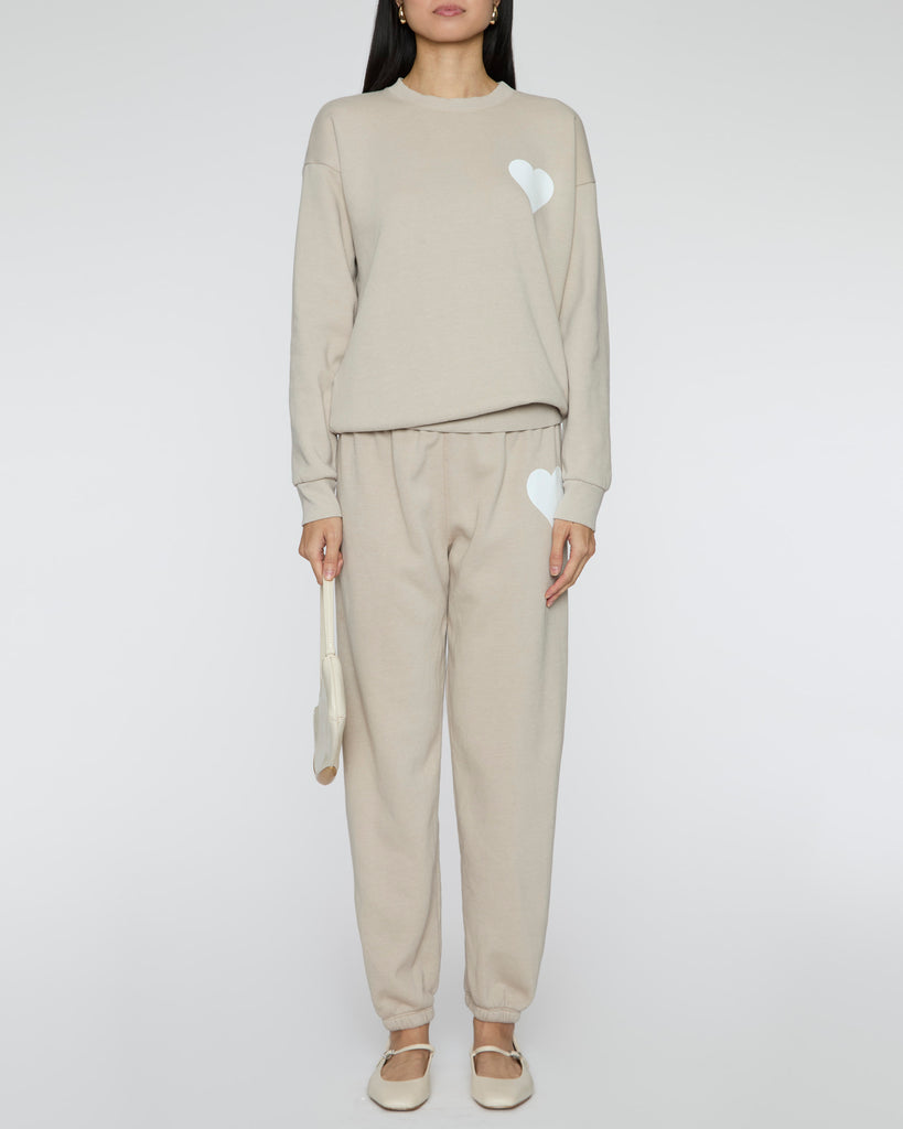SPRWMN Heart Sweatshirt in Oat